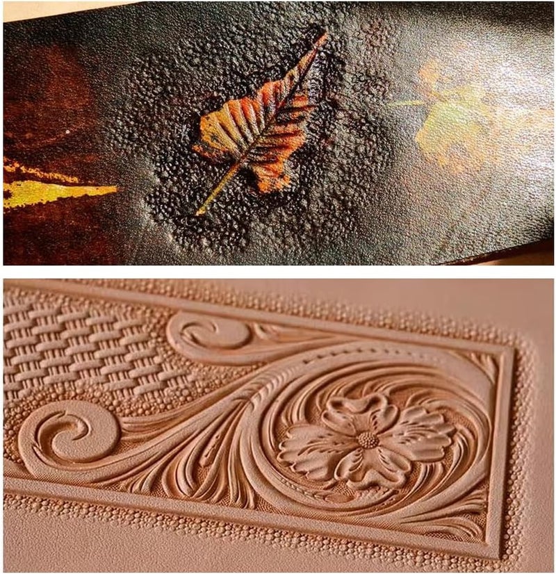 PANSHIYON Leather Stamps,3 Pack Professional Leather Background Stamping Tools for Craft Working - Image 3
